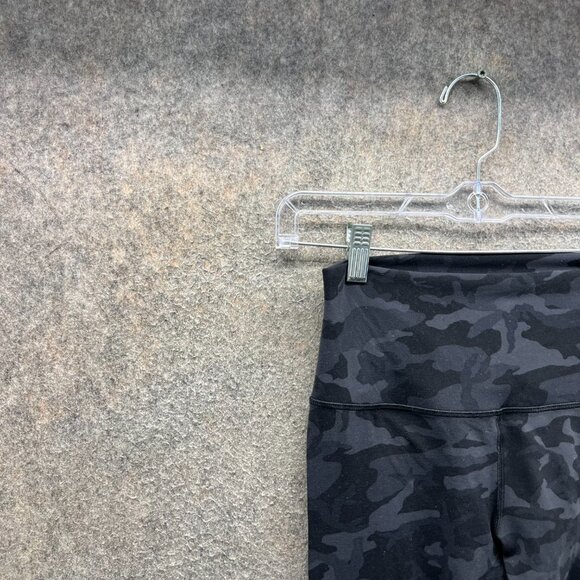 Lululemon Leggings Women 6 Black Camo Wunder Under High Rise Crop SoulCycle - Picture 5 of 10